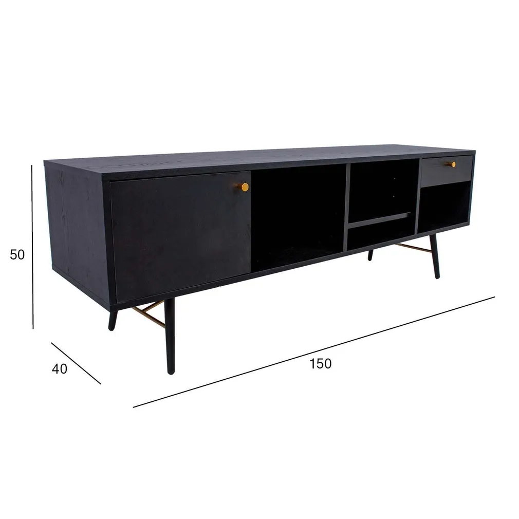 TV-LAUD LUXEMBOURG 150X40XH50CM MUST