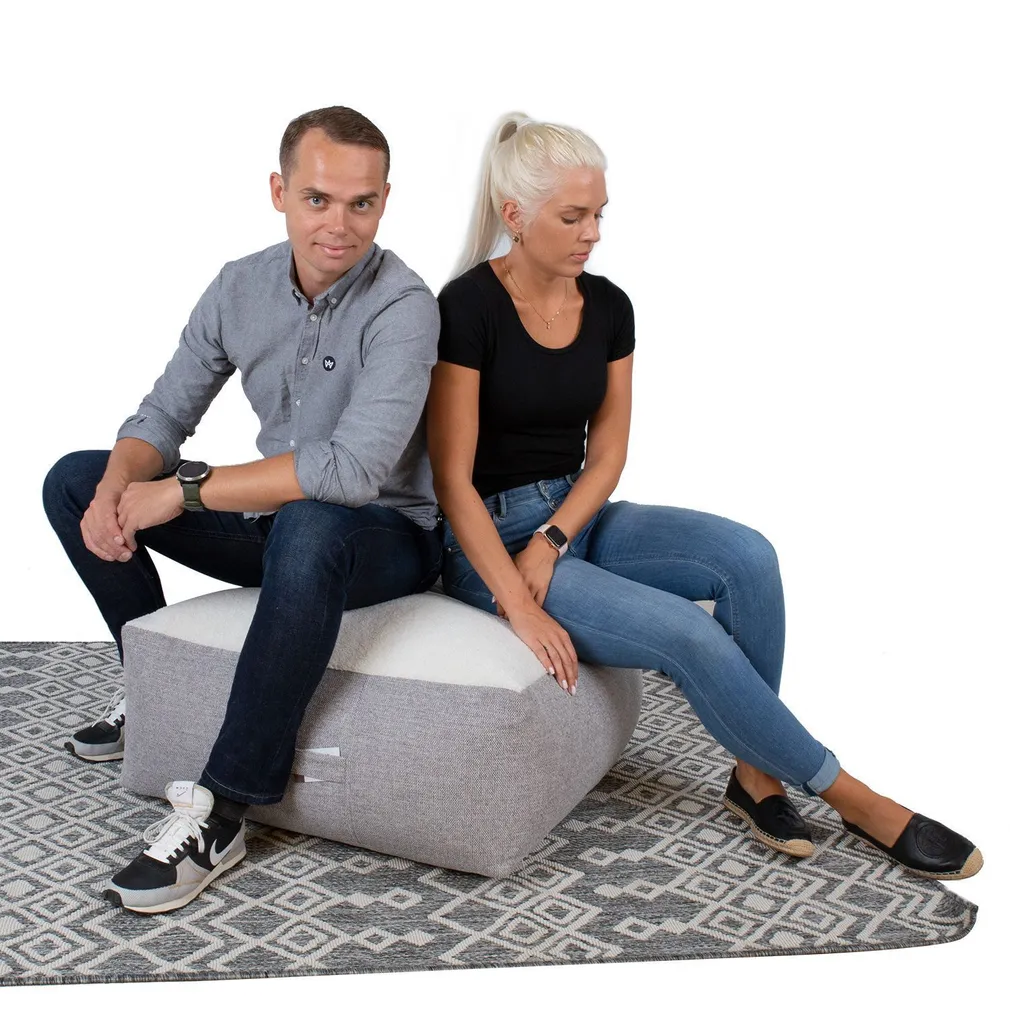 TUMBA LAMB BAG 80X80XH30CM VALGE/HELEHALL