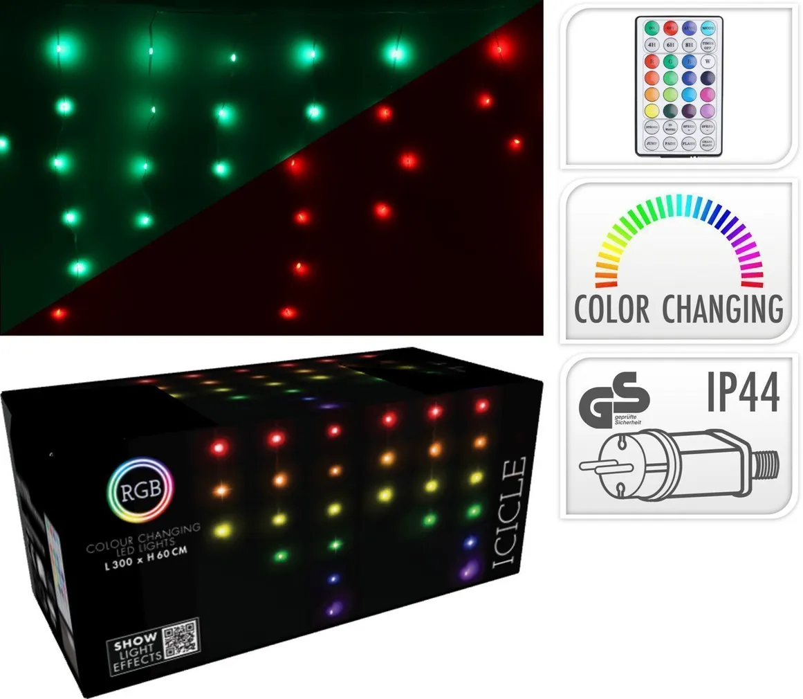 JÕULUTULED JÄÄPURIKAD 85 LED-KARDIN 300X60CM