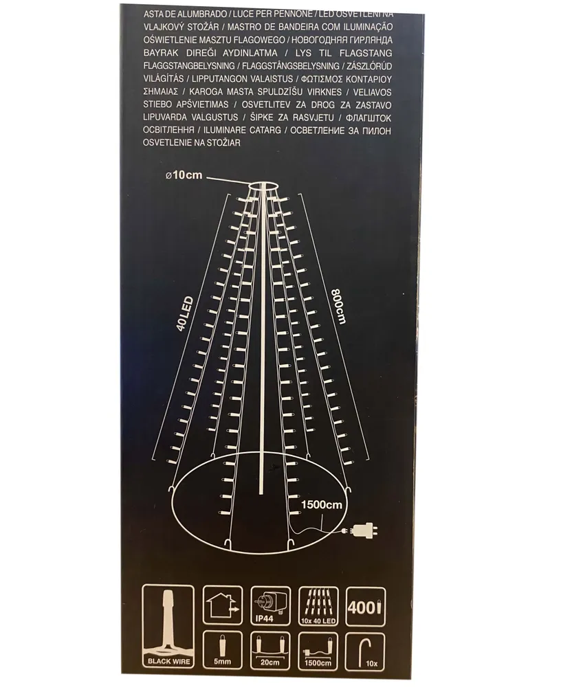 JÕULUVALGUSTUS SISE LIPUMASTILE 400LED IP44 SOE VALGE 8M