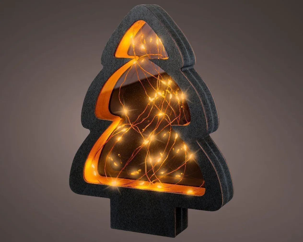 DEKORATSIOON LED-PUU VINEER 4,2X21X28CM MUST
