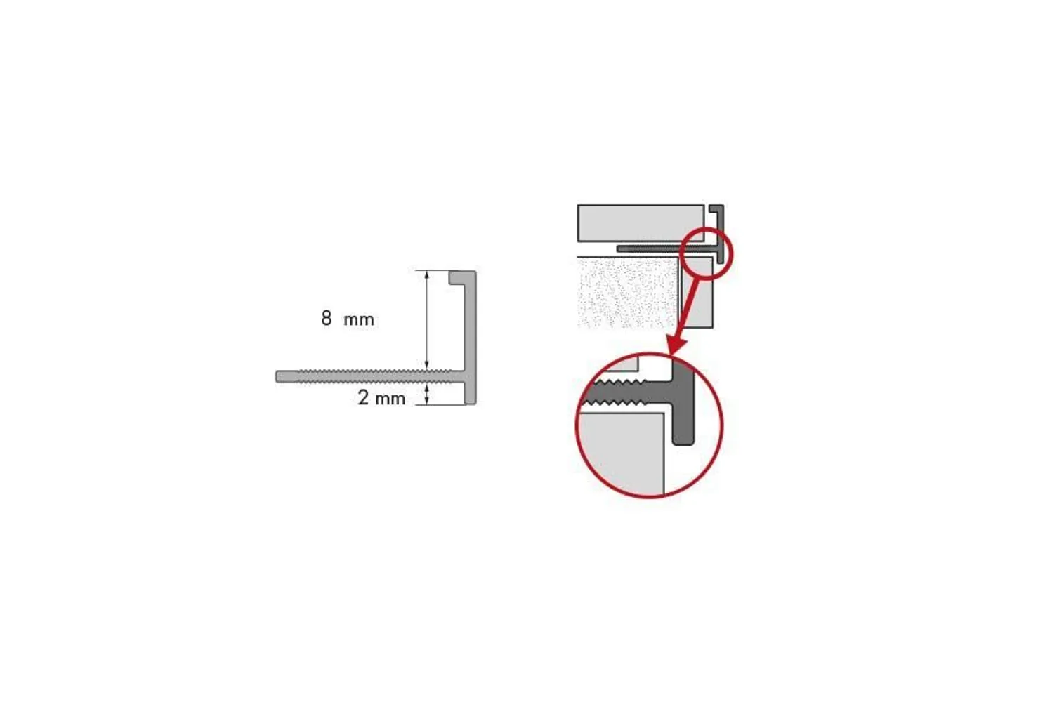 PLAADILIIST CEZAR L-PROFIIL ALUMIINIUM 8X18X2500MM MUST
