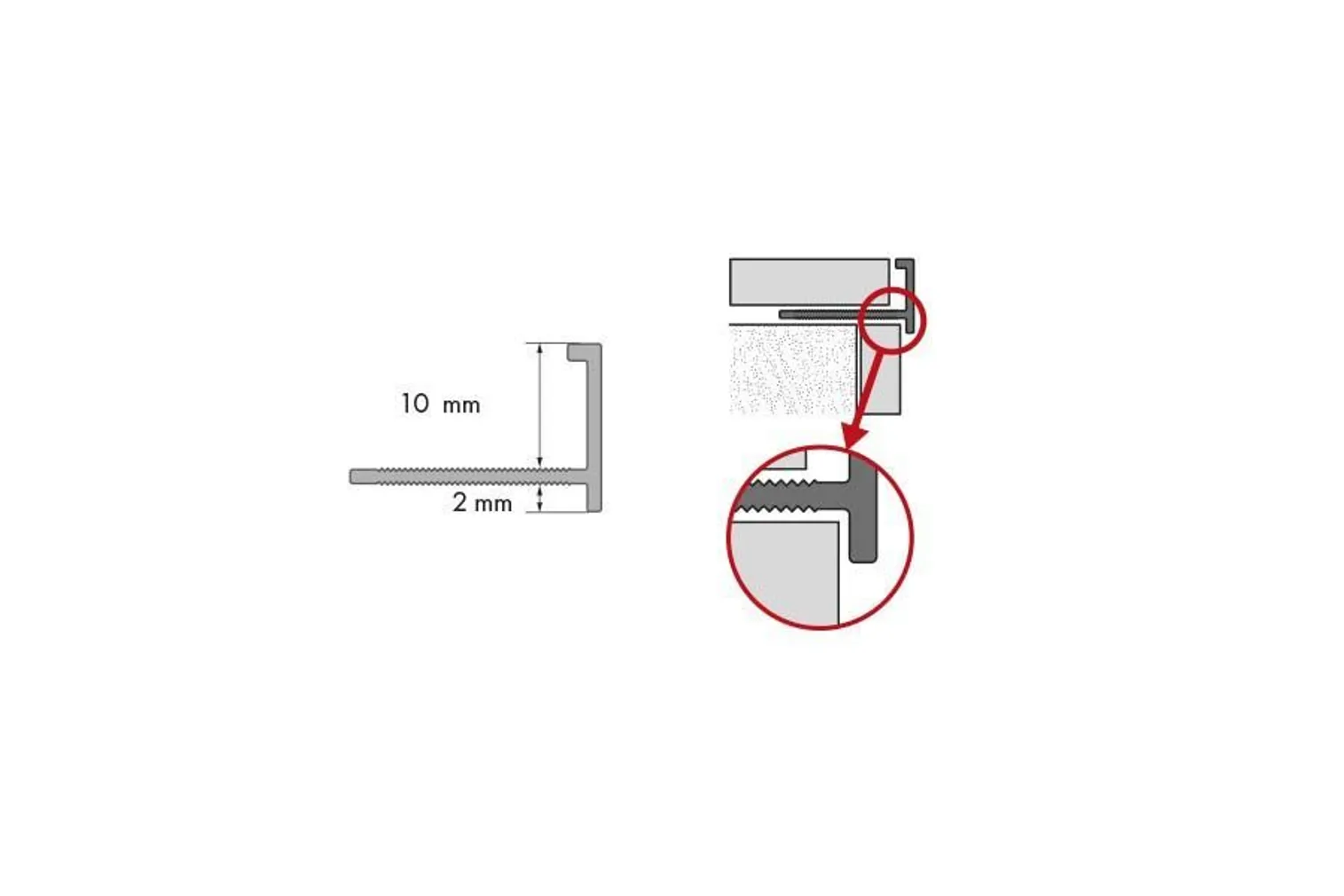 PLAADILIIST CEZAR L-PROFIIL ALUMIINIUM 10X18X2500MM ANOD. MATT KULD