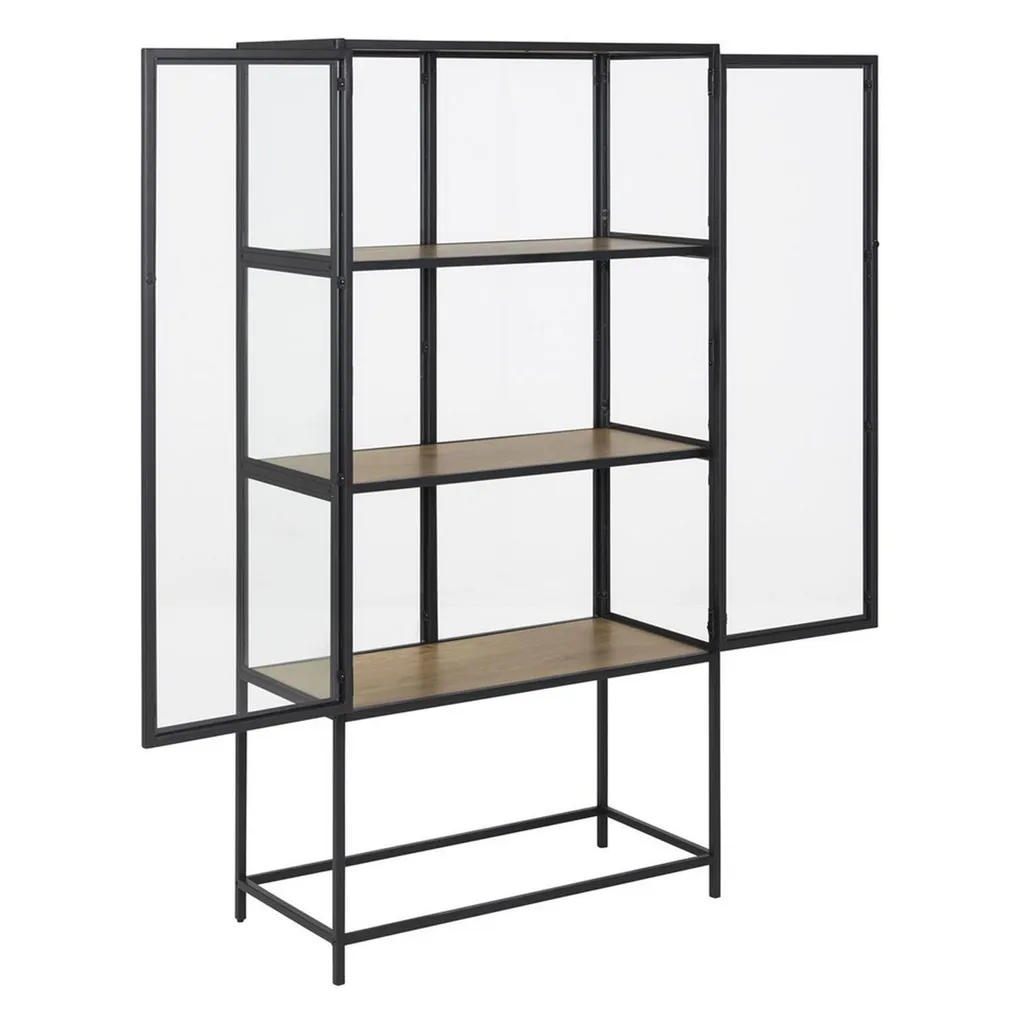 VITRIINKAPP SEAFORD 77X35XH150CM, MUST/TAMM