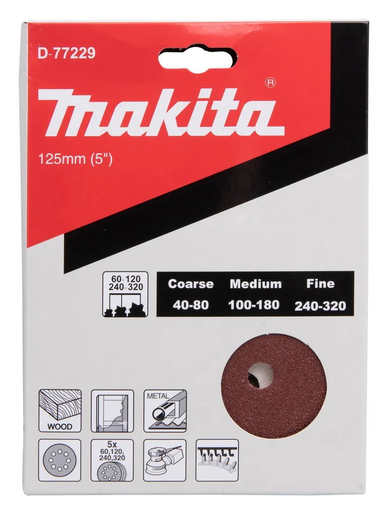 LIHVPABERITE KOMPLEKT MAKITA 125MM D-77229 20TK