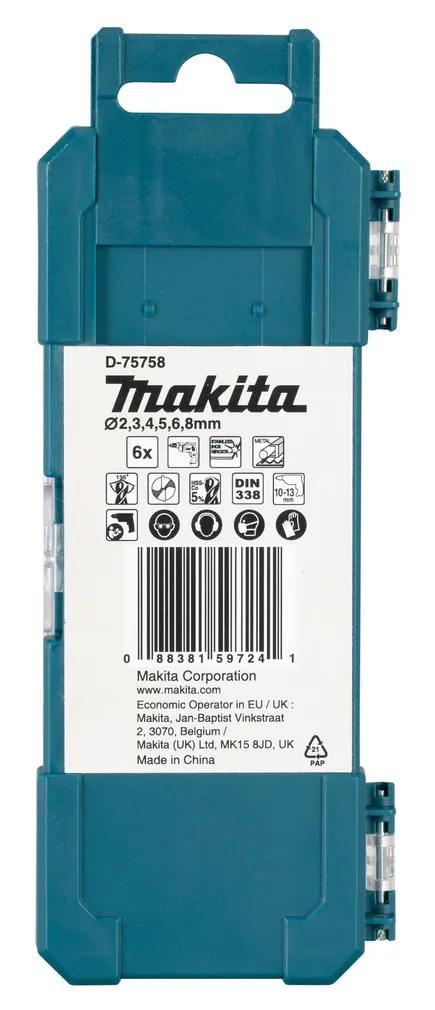 METALLIPUURIDE KOMPLEKT MAKITA D-75758 HSS-CO 6TK