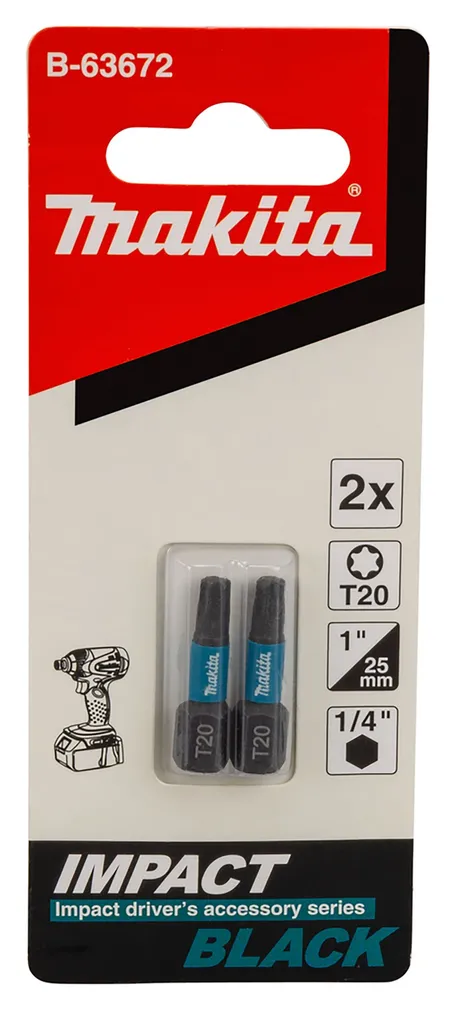 OTSIK MAKITA T20 25MM B-63672 IMPACT BLACK 2TK