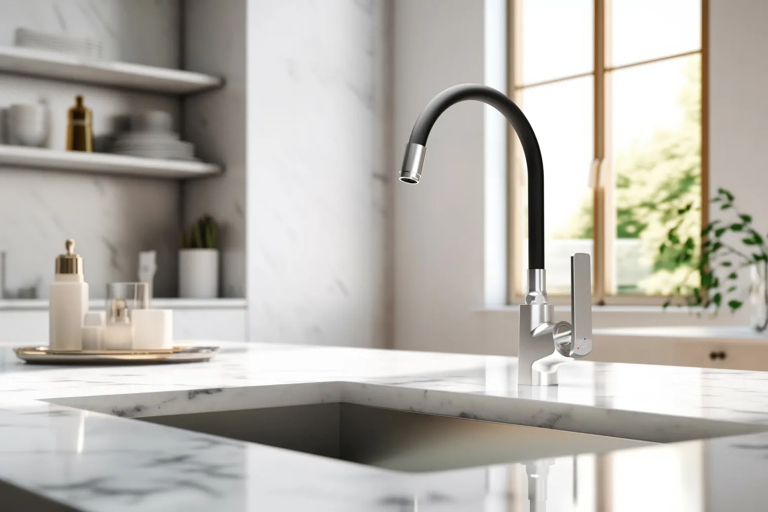 KÖÖGISEGISTI INVENA LIGARIA TREND PAINDUV KROOM-MUST