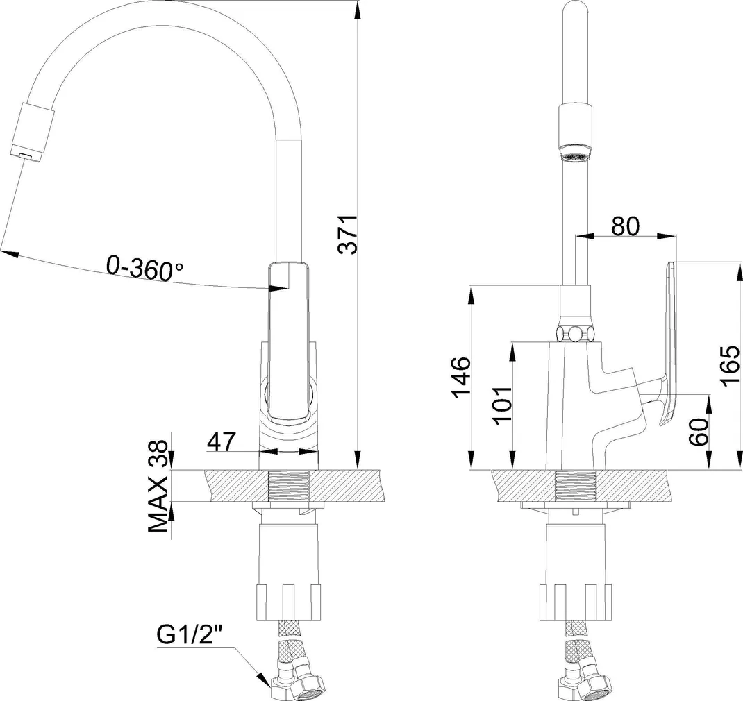 KÖÖGISEGISTI INVENA LIGARIA TREND PAINDUV MUST