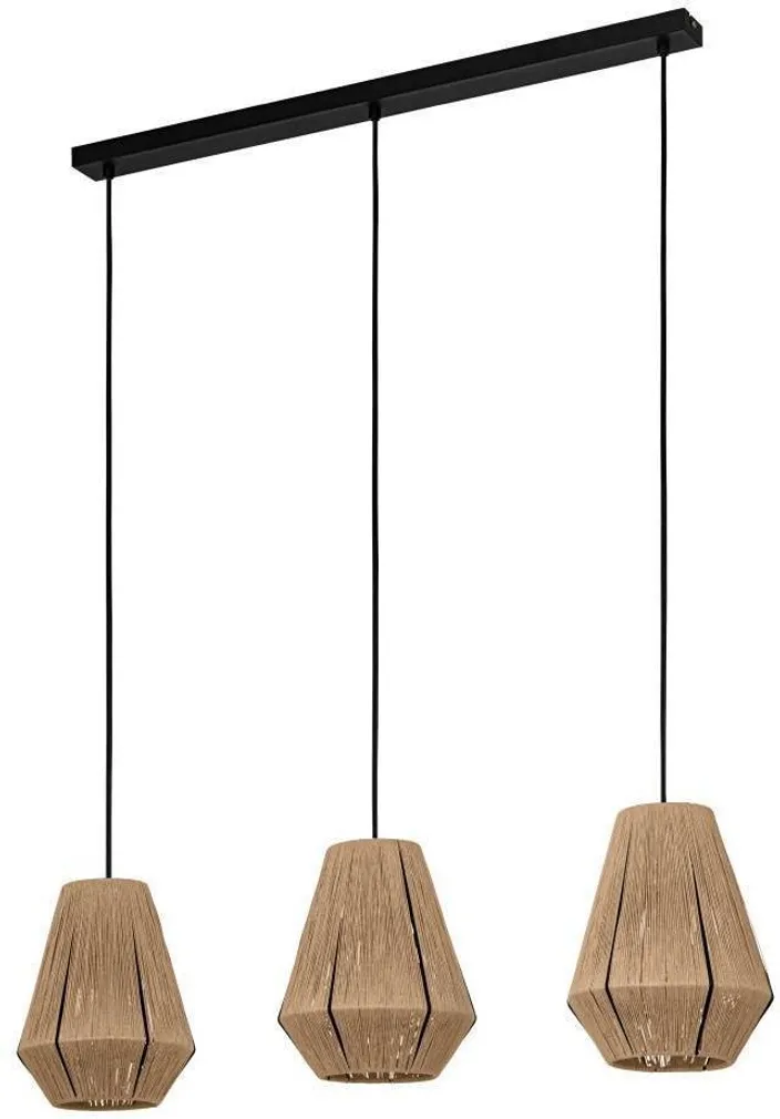 RIPPVALGUSTI EGLO ALDERNEY E27 3X40W MUST METALLIK/NATURAAL.