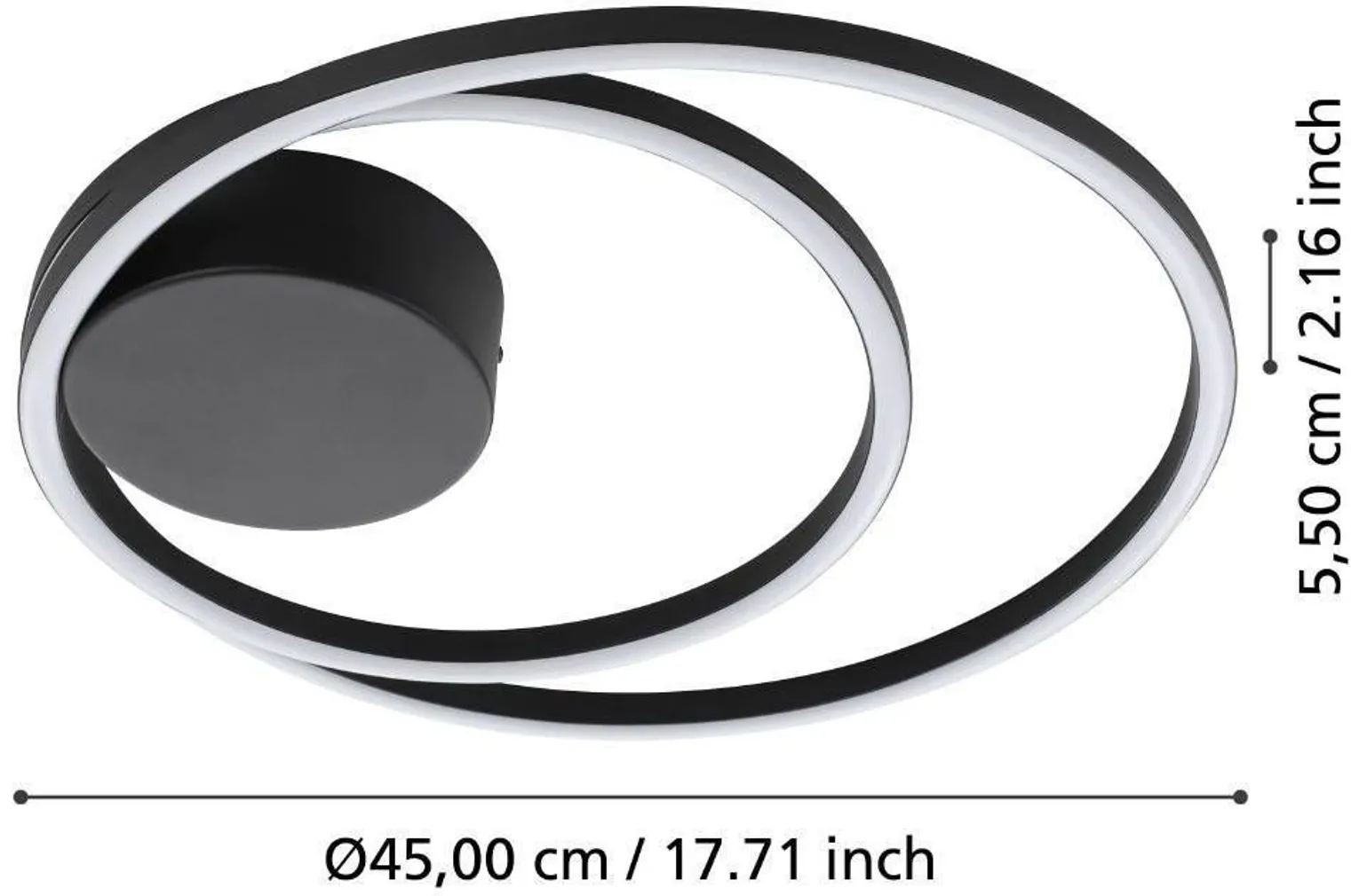 LAEVALGUSTI EGLO RUOTALE LED MUST/VALGE