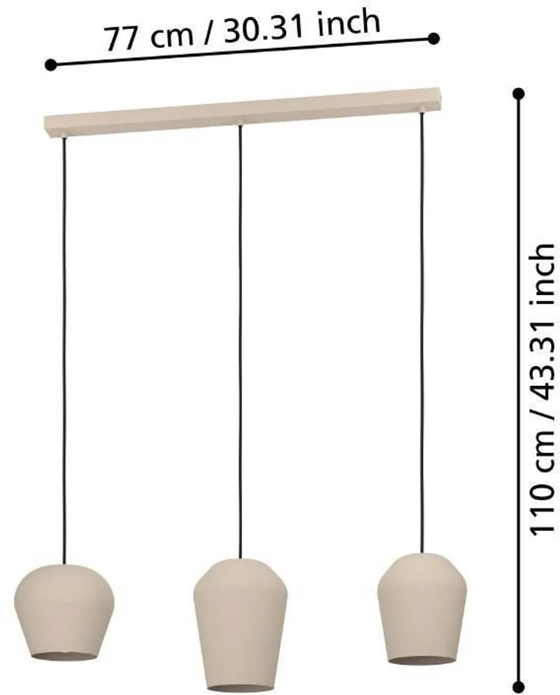 RIPPVALGUSTI EGLO CAMBAITO E27 3X40W LIIVAKARVA