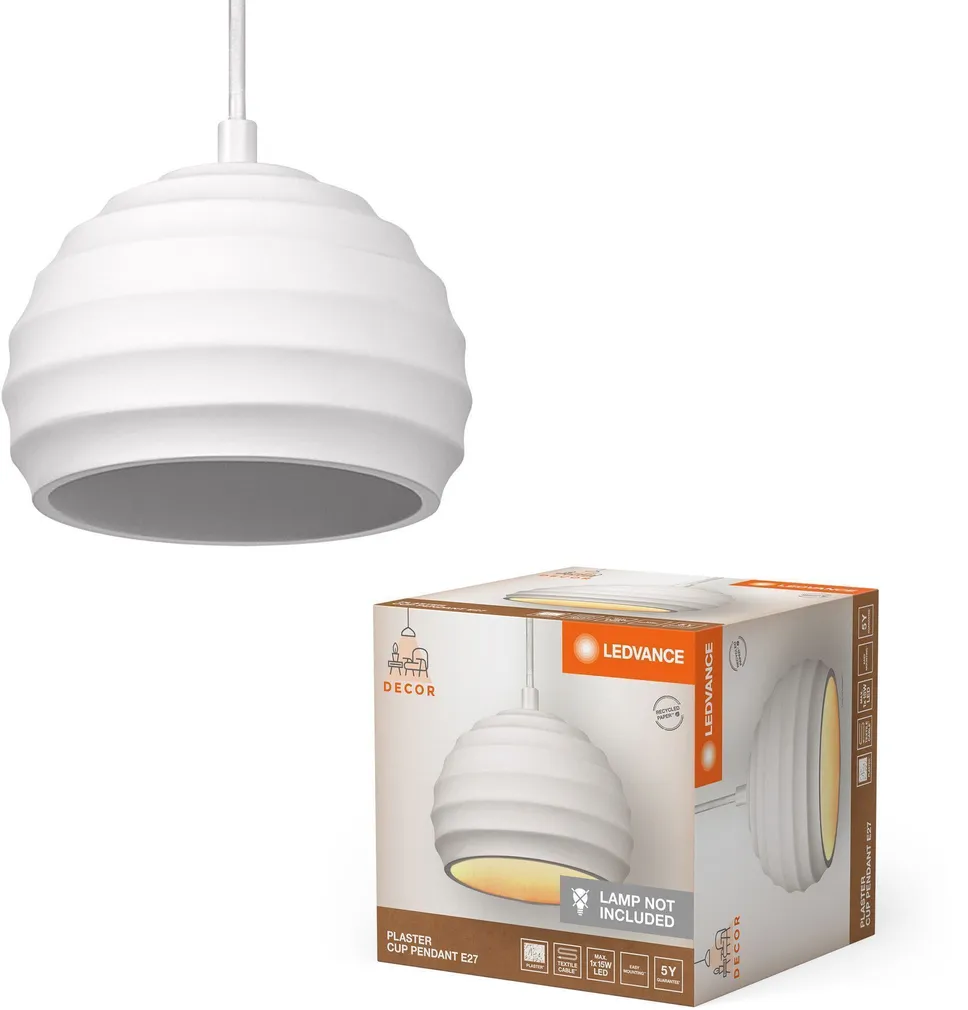 RIPPVALGUSTI LEDVANCE PLASTER CUP E27 VALGE