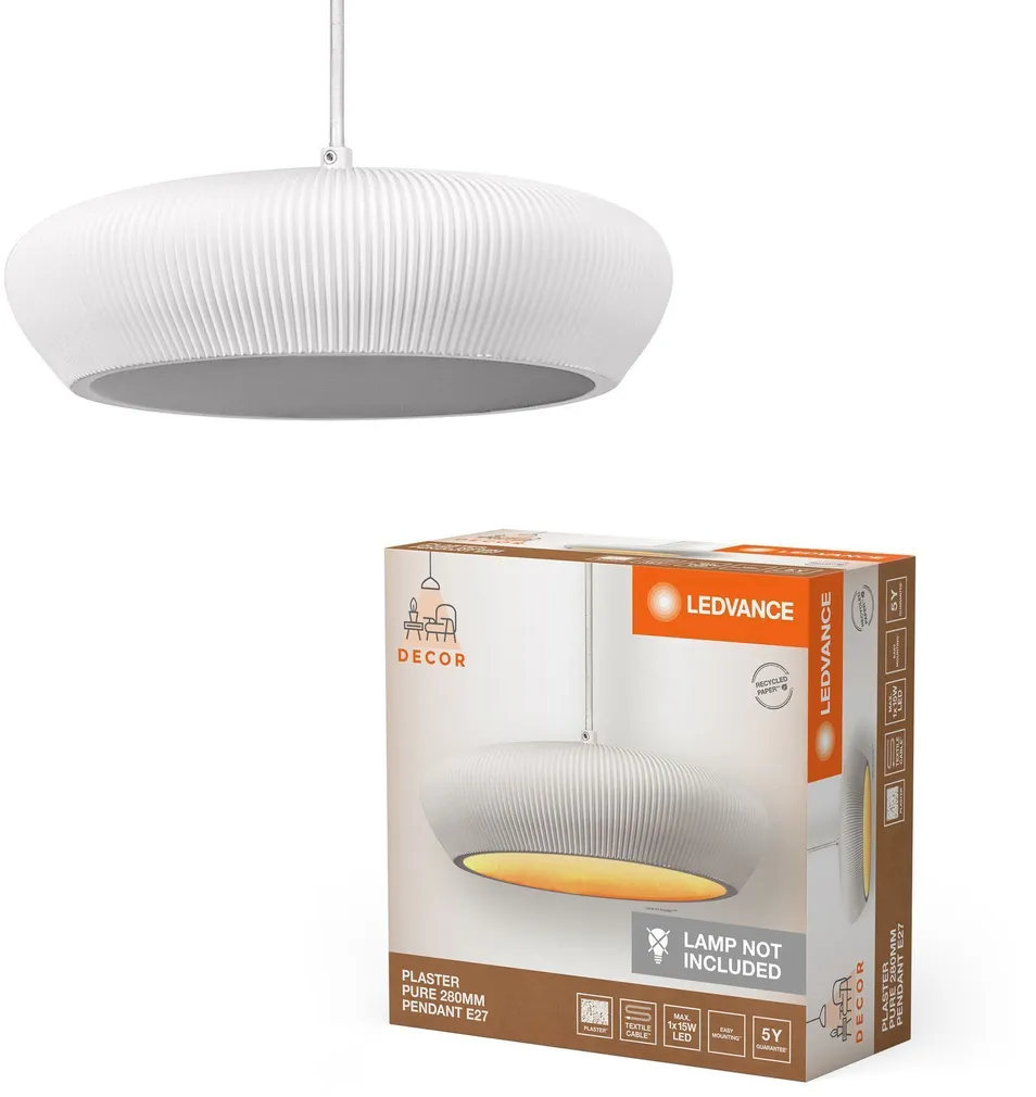 RIPPVALGUSTI LEDVANCE PLASTER PURE 280 E27 VALGE