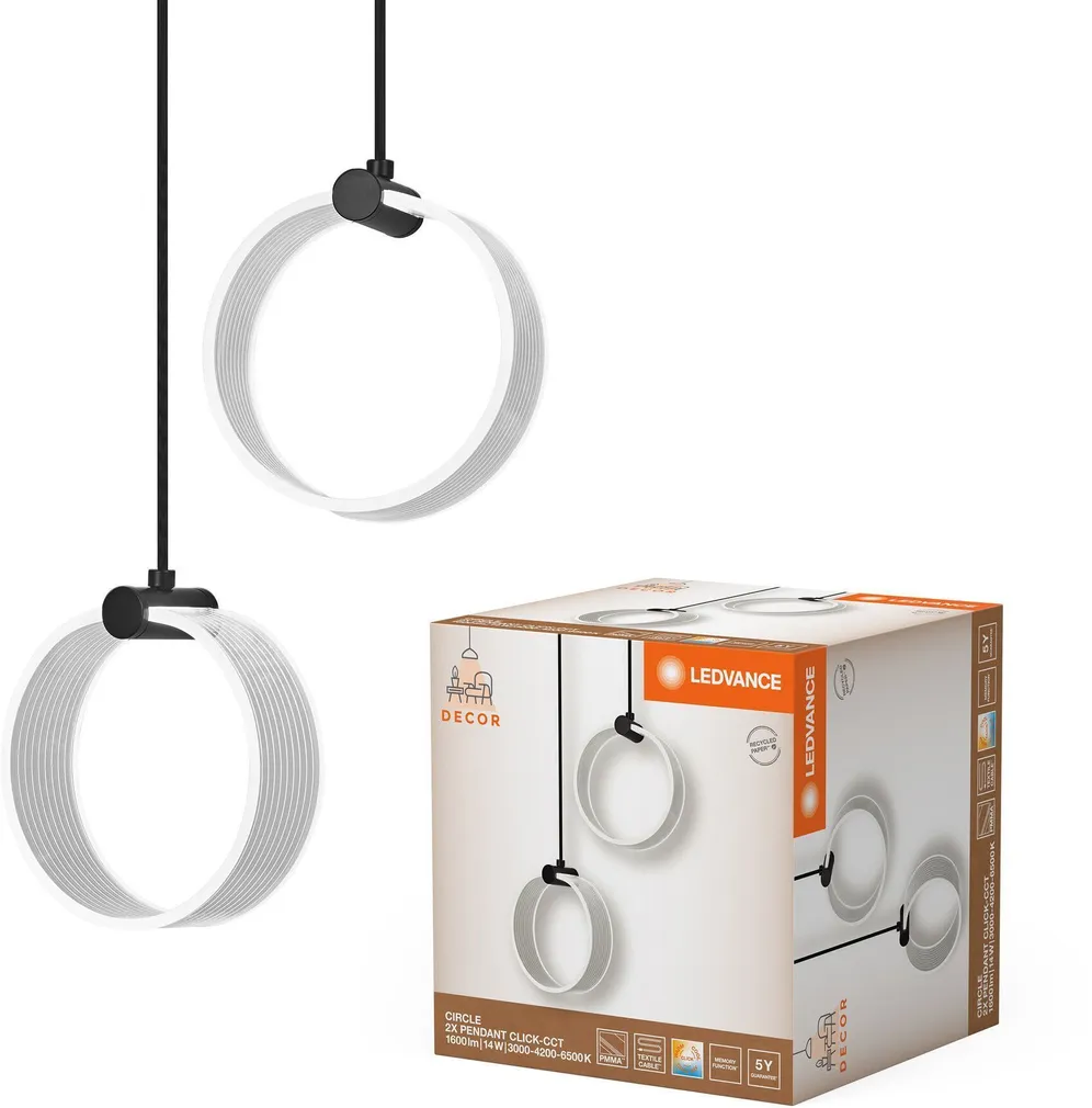 RIPPVALGUSTI LEDVANCE CIRCLE 2X PL 14W CCT MUST