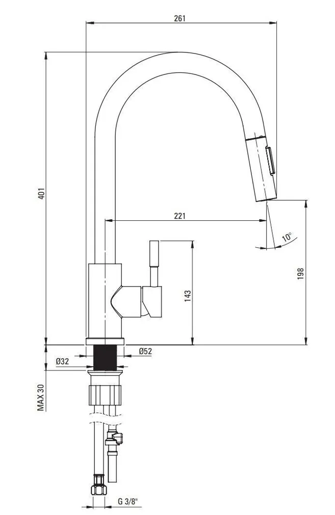 KÖÖGISEGISTI DEANTE LIMA VÄLJATÕMMATAV TILA 2-JOALINE ROOSTEVABA