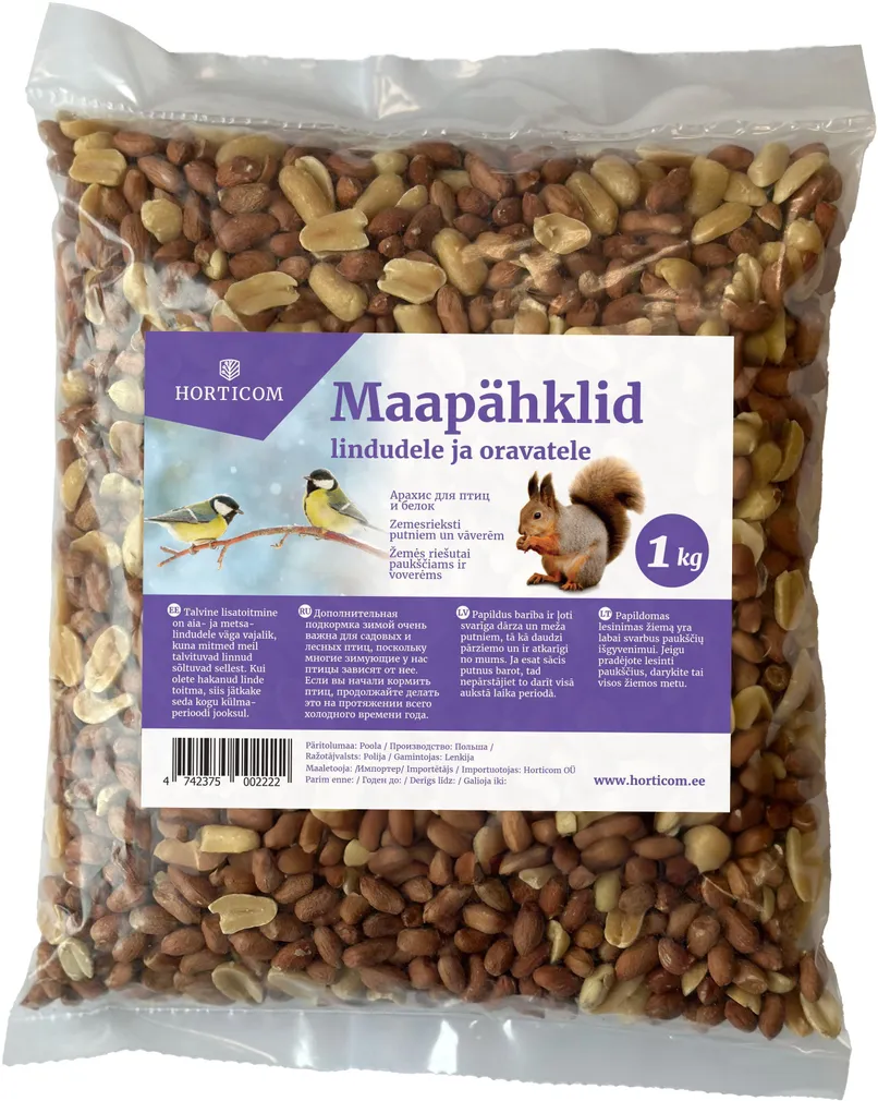 MAAPÄHKLID LINDUDELE JA ORAVATELE HORTICOM 1KG
