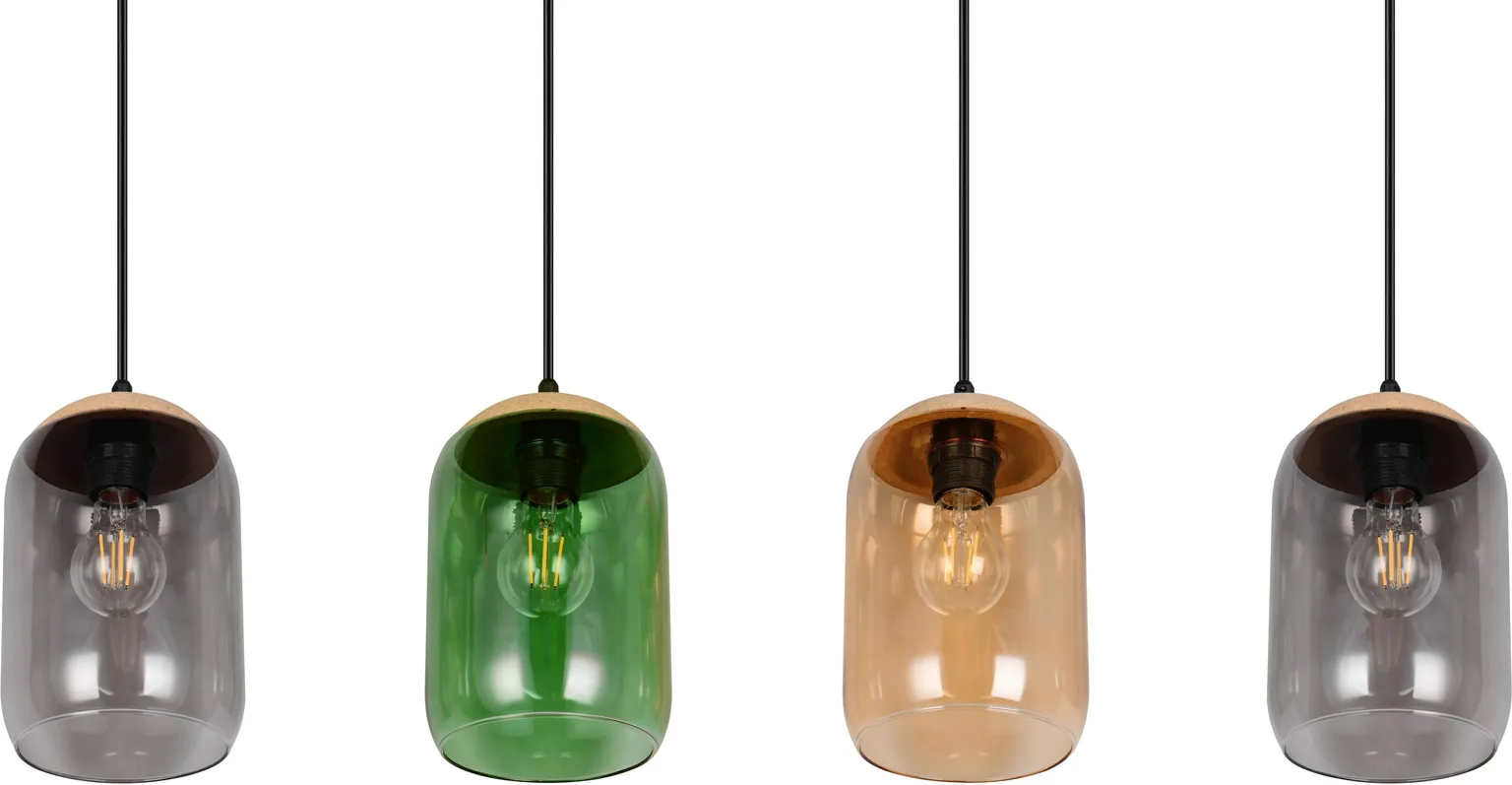 RIPPVALGUSTI TRIO CORK 4XE27 MITMEVÄRVILINE