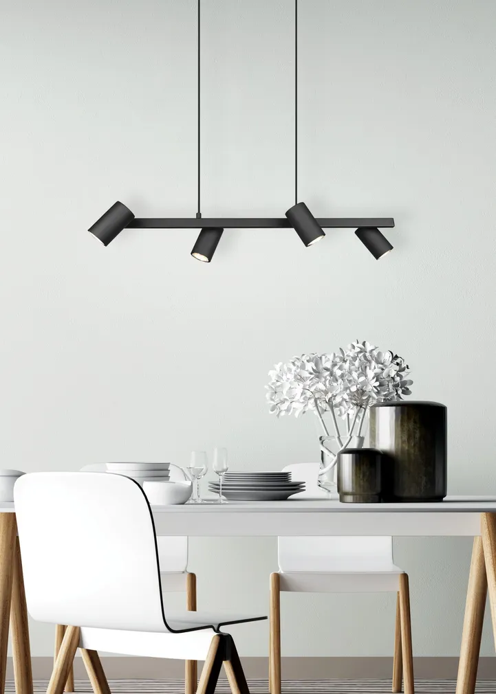 RIPPVALGUSTI TRIO MARLEY 4XGU10 80CM MATT MUST