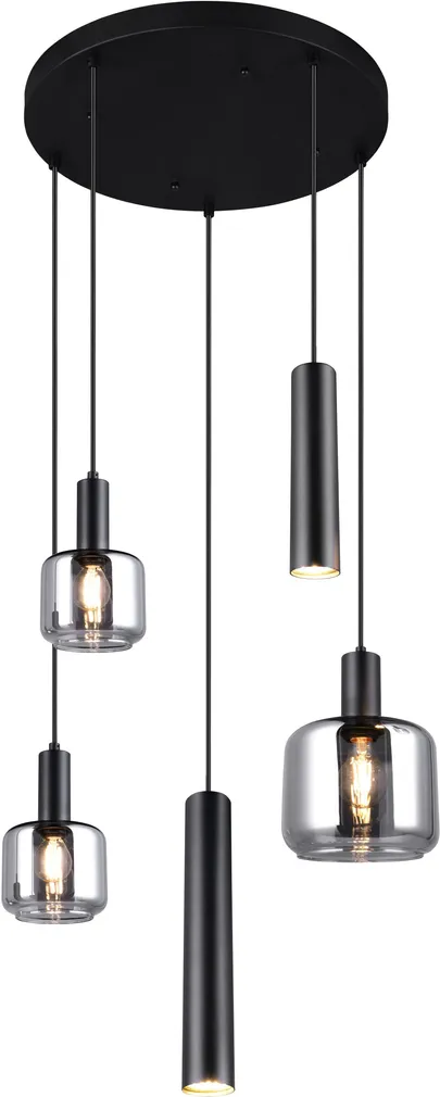 RIPPVALGUSTI TRIO MATARO 5XE27 MATT MUST/KROOM