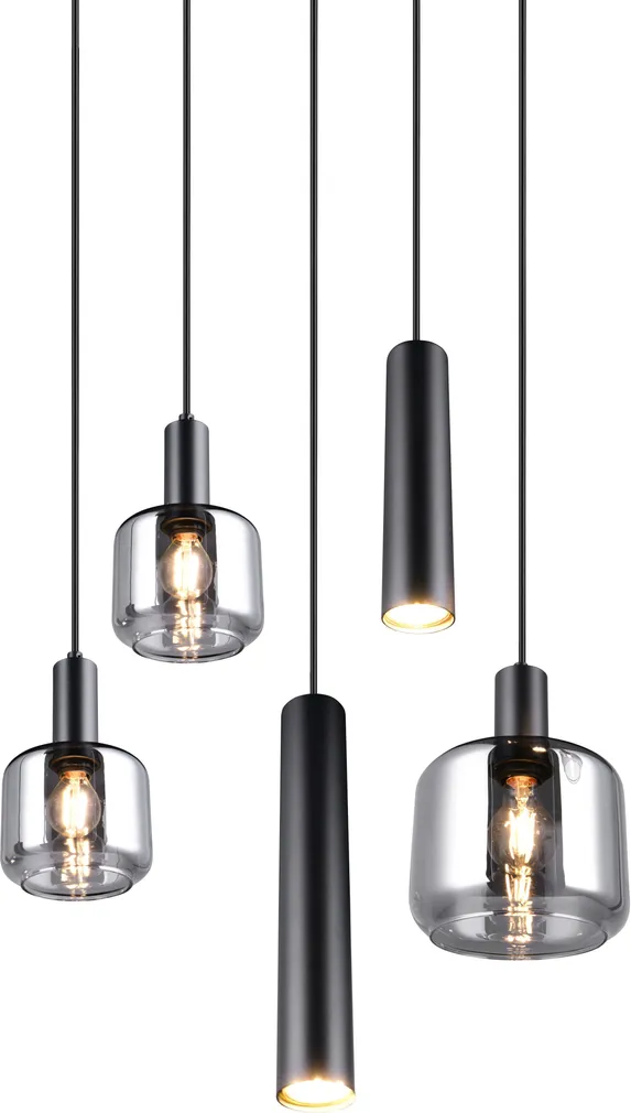 RIPPVALGUSTI TRIO MATARO 5XE27 MATT MUST/KROOM