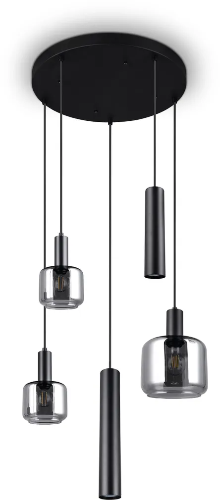 RIPPVALGUSTI TRIO MATARO 5XE27 MATT MUST/KROOM