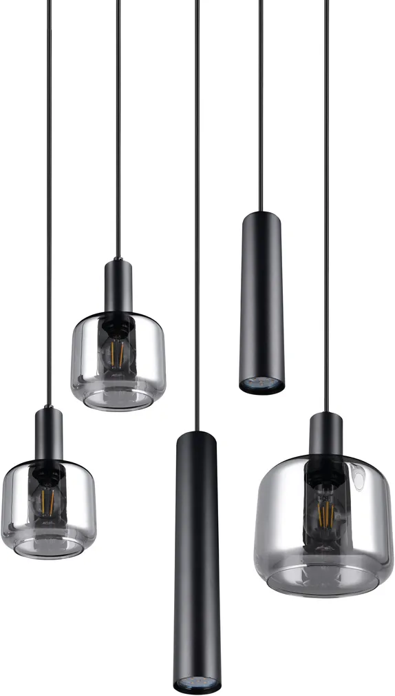 RIPPVALGUSTI TRIO MATARO 5XE27 MATT MUST/KROOM