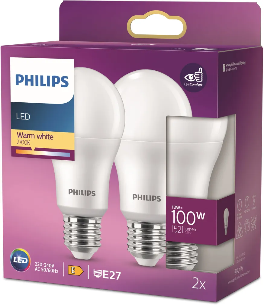 LED LAMP PHILIPS 100W A60 E27 2TK