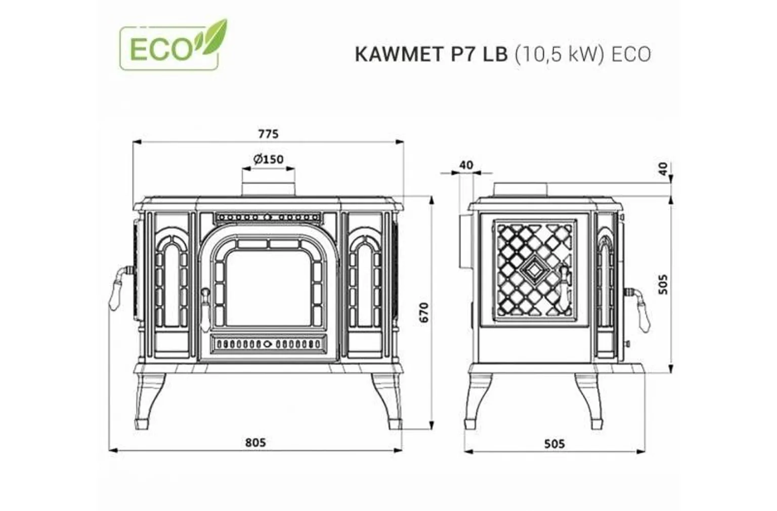 MALMKAMIN KAWMET P7 10,5KW VASAKPOOLNE