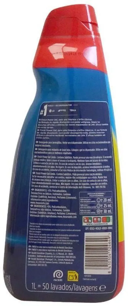 NÕUDEPESUMASINA PESUGEEL FINISH ALL IN ONE SIDRUN 1L