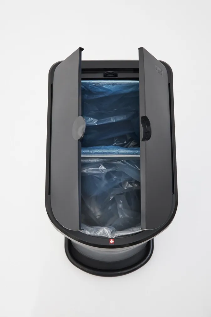 PRÜGIKAST ROTHO PASO PEDAALIGA 2-OSALINE MUST/HÕBEDANE 50L