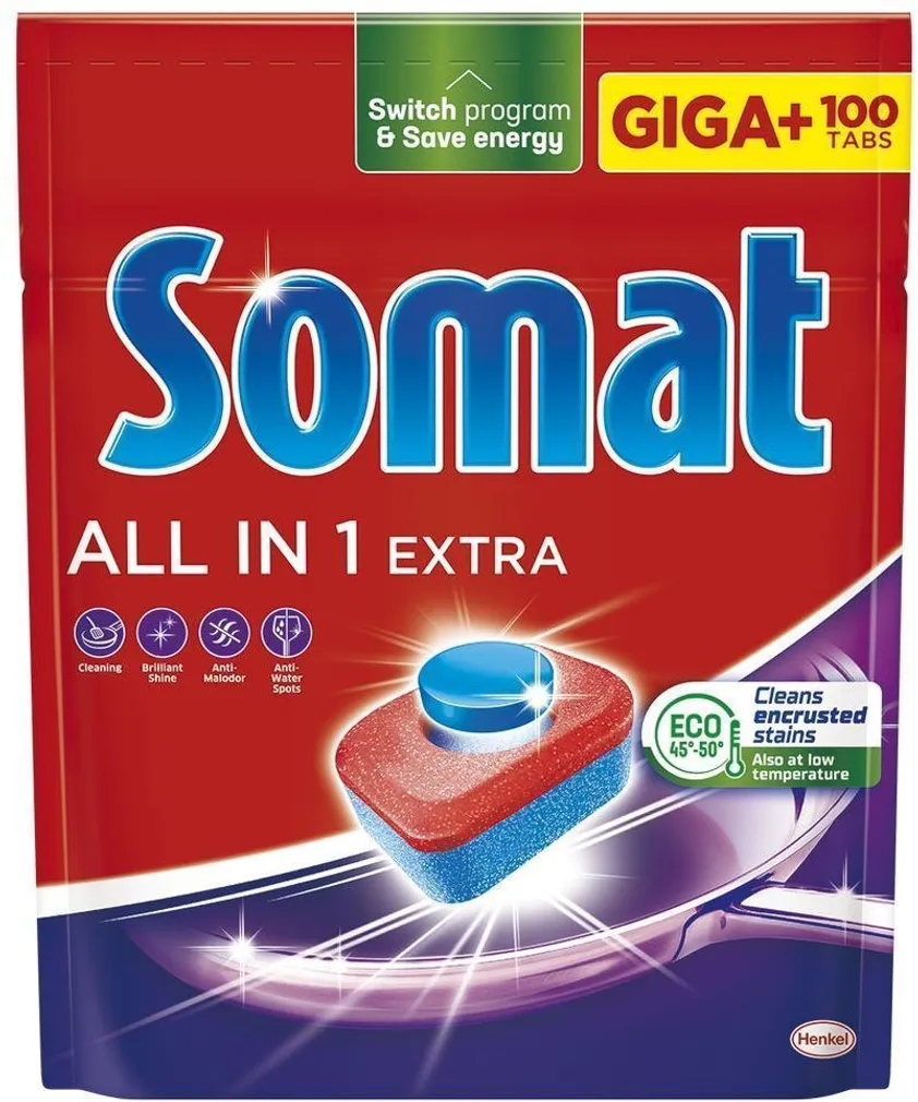 NÕUDEPESUMASINA TABLETID SOMAT ALL IN 1 EXTRA 100TK