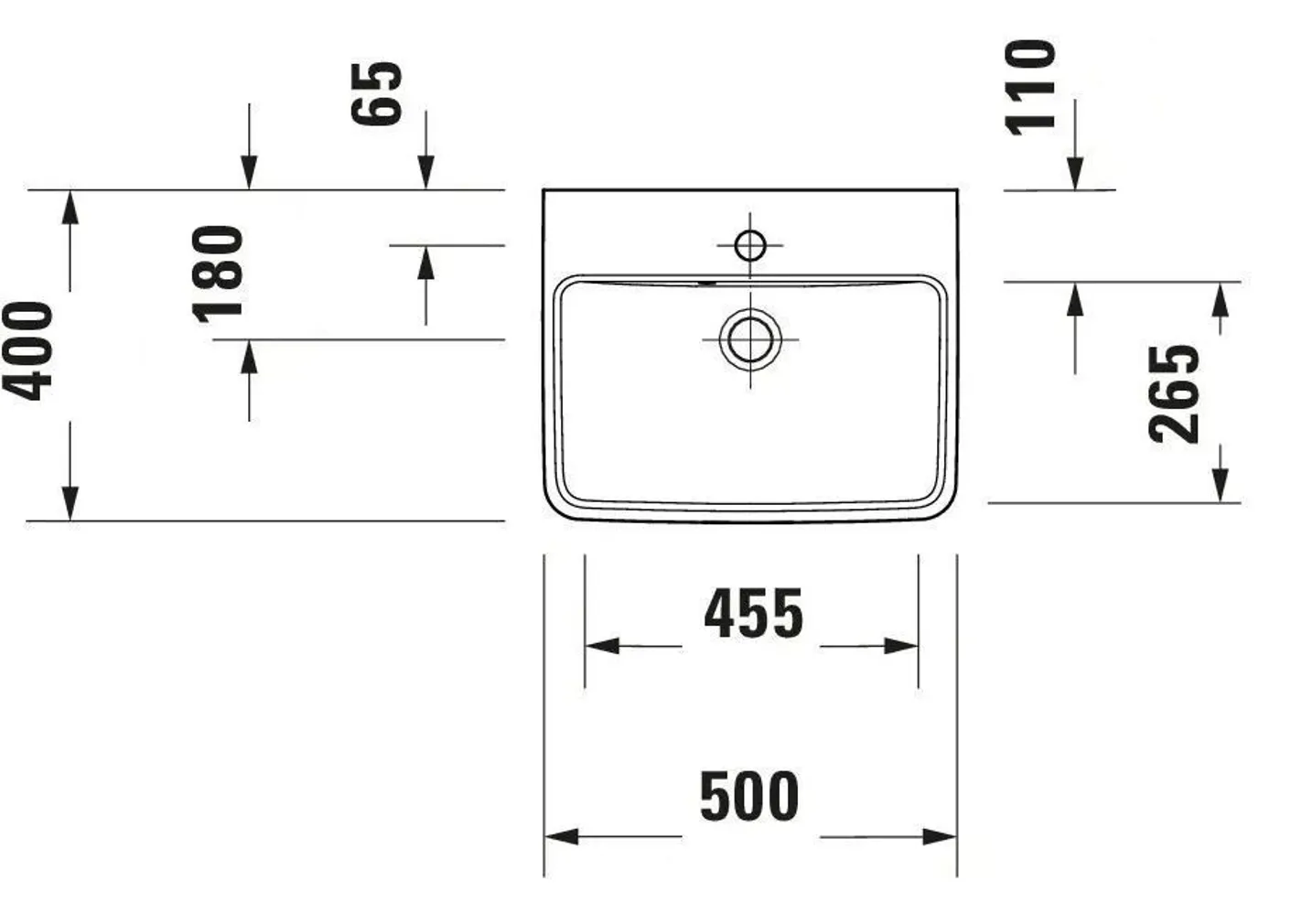 VALAMU DURAVIT NO.1 50CM VALGE