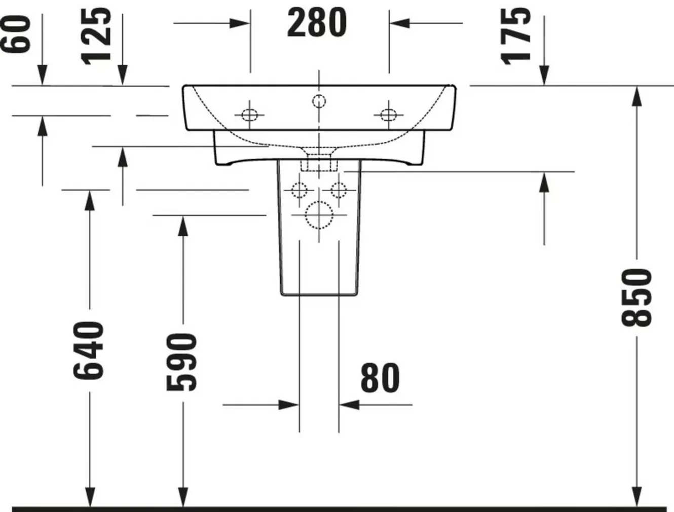 VALAMU DURAVIT NO.1 55CM VALGE