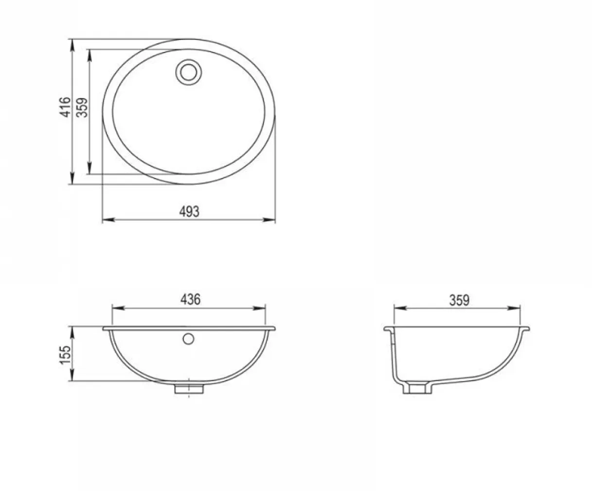 VANNITOAVALAMU TURTL 155MM 436X359MM MARMOR