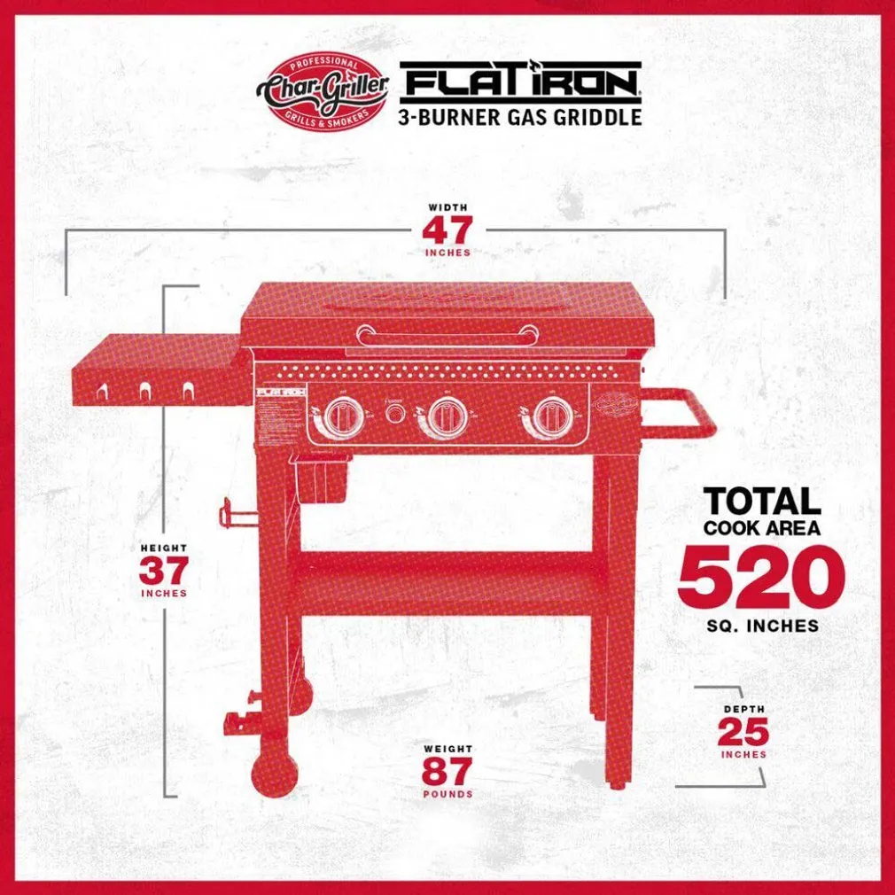 GAASIGRILL CHARGRILLER PREMIUM, ILMA REGULAATORITA, 3-PÕLETIGA  