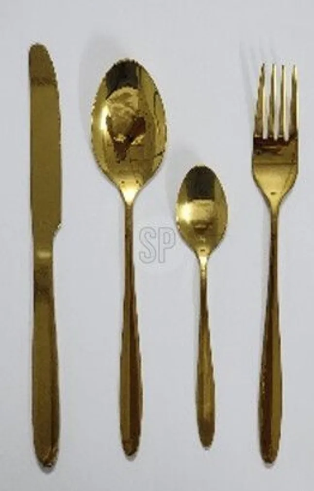 SÖÖGIRIISTADE KOMPLEKT ROOSTEVABA TERAS, KULDNE, 24-OSALINE