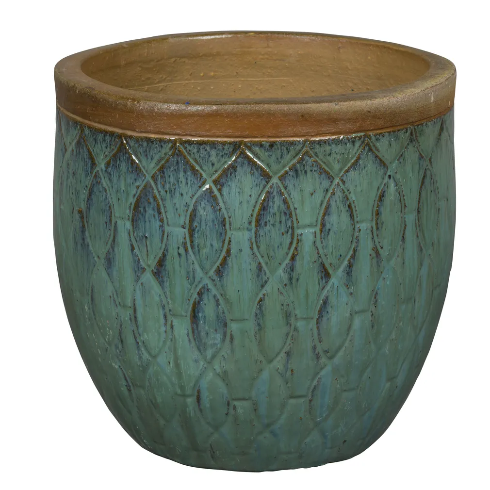 KERAAMILINE ÕUEPOTT NDT BERLIN 50X48CM JÄINE ROHELINE