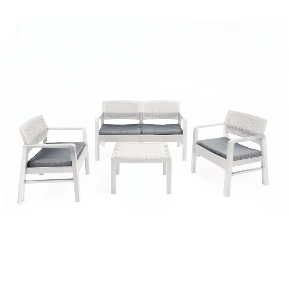 AIAMÖÖBLIKOMPLEKT PROGARDEN KILIMANJARO LAUD, DIIVAN, 2-TOOLI VALGE