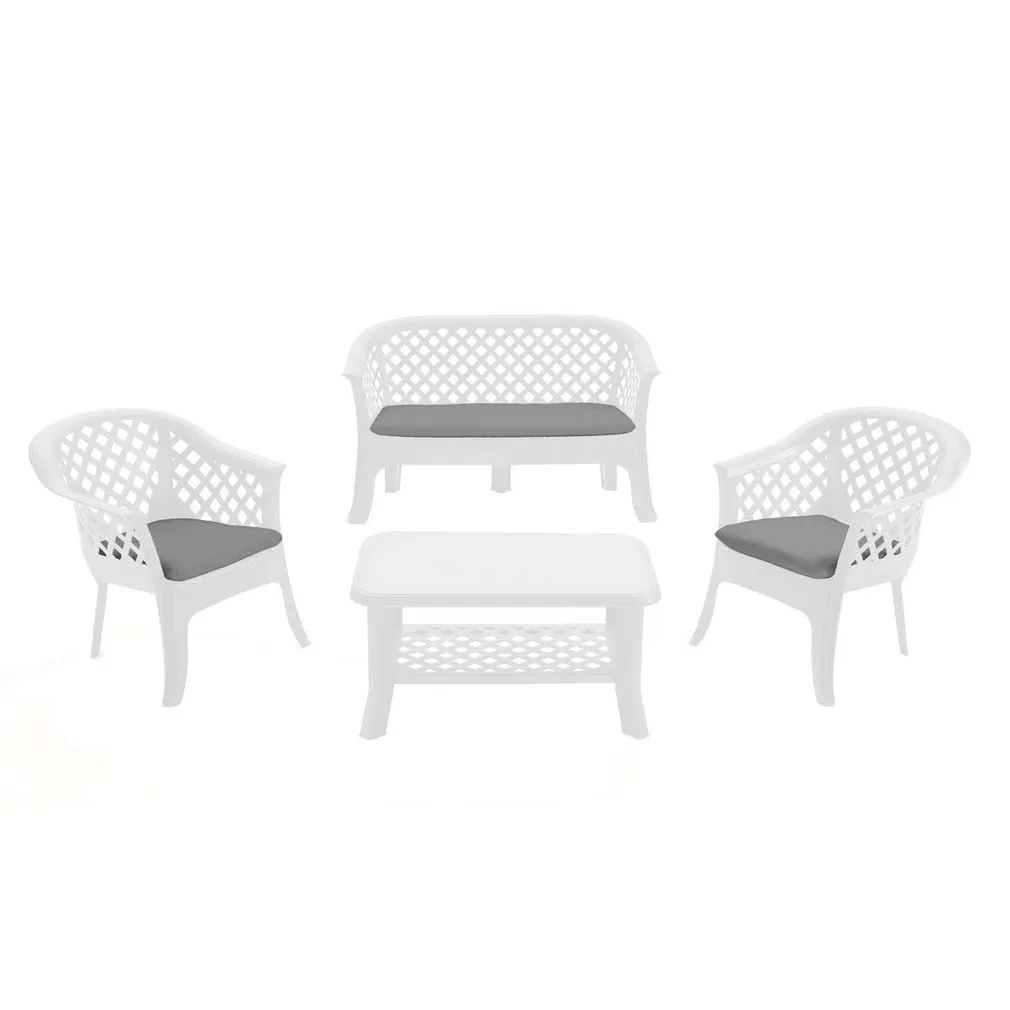 AIAMÖÖBLIKOMPLEKT PROGARDEN VERANDA LAUD, DIIVAN, 2-TOOLI VALGE