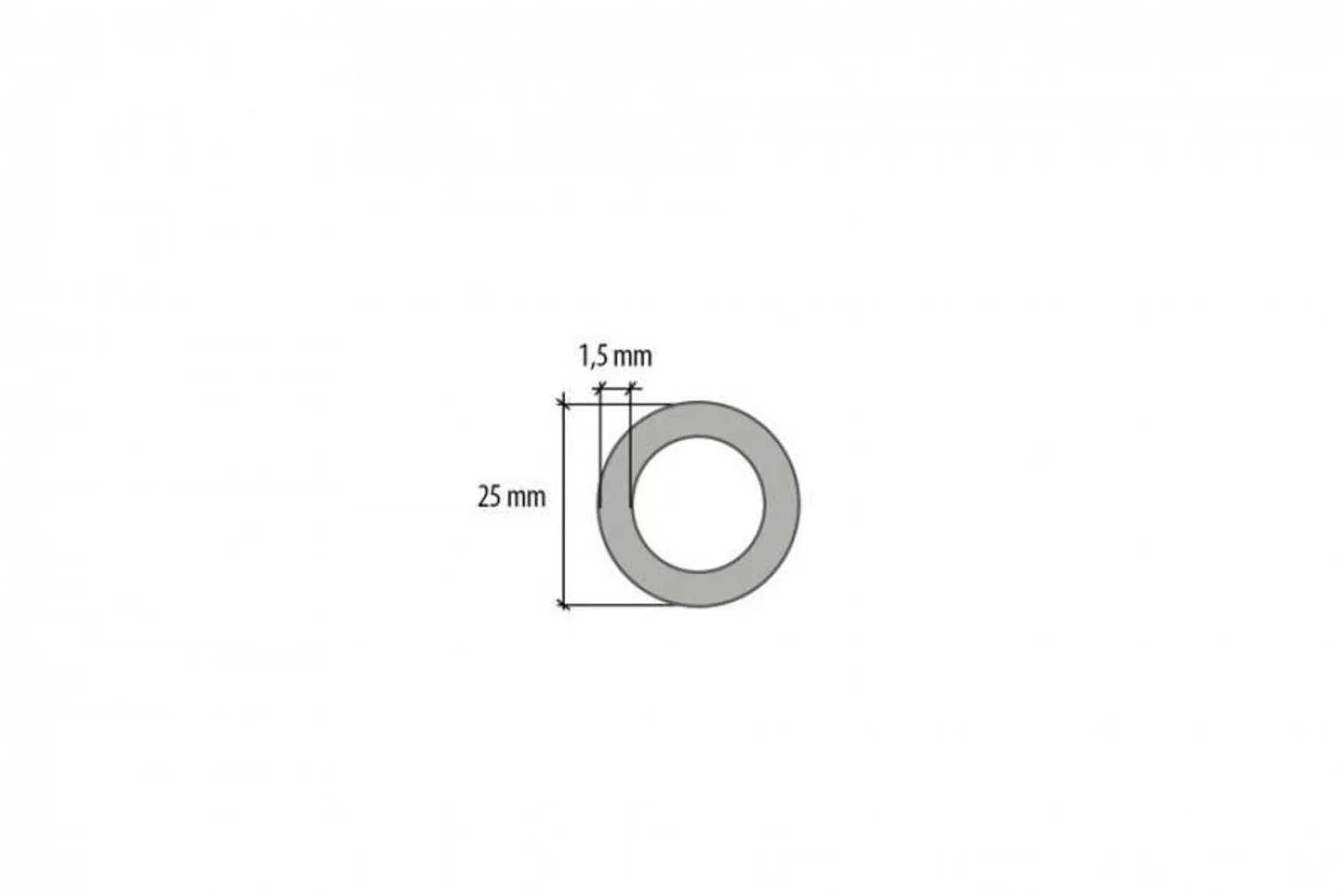 ALUMIINIUM O-PROFIIL CEZAR 25X1,5X1000MM ANOD.HÕBEDANE