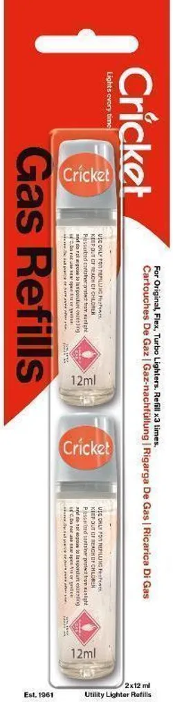 TULESÜÜTAJA TÄITEGAAS CRICKET 2X12ML