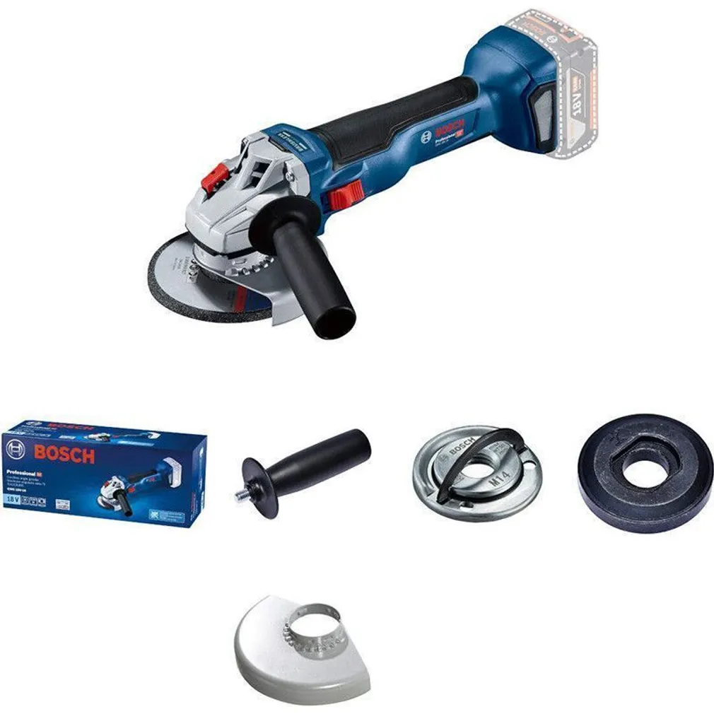 AKUNURKLIHVIJA BOSCH GWS 18V-10; 18 V, ILMA AKU JA LAADIJATA