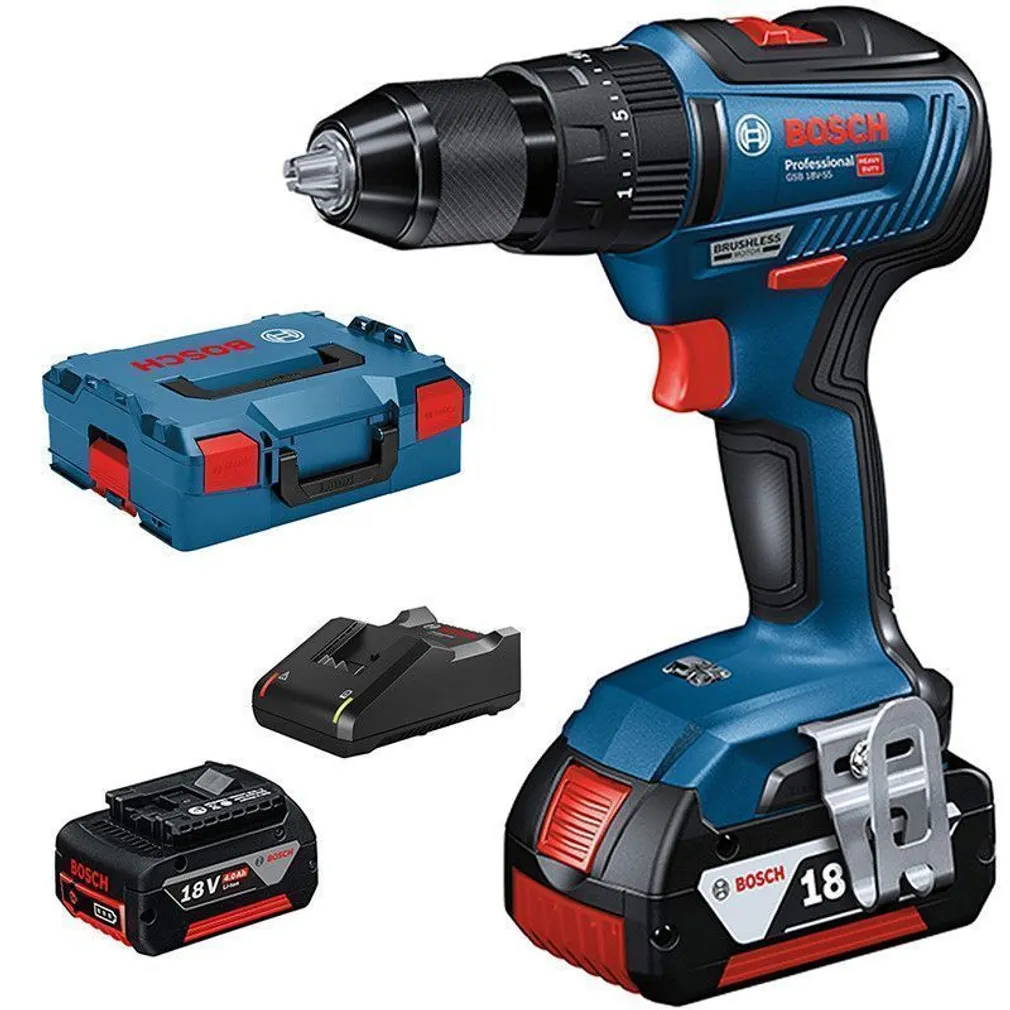 AKULÖÖKTRELL BOSCH GSB 18V-55 - 2X4,0 AH