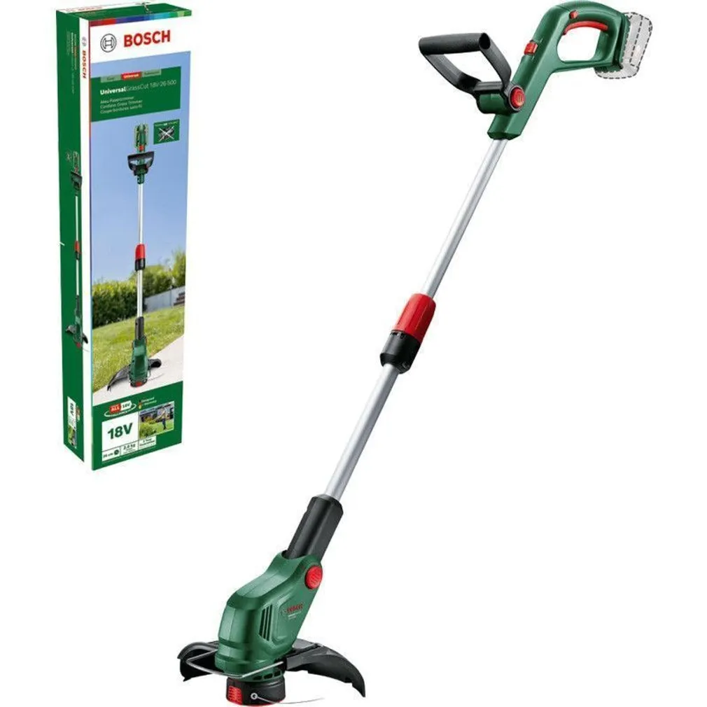 AKUTRIMMER BOSCH UNIVERSALGRASSCUT 18V-26-500, AKU JA LAADIJATA