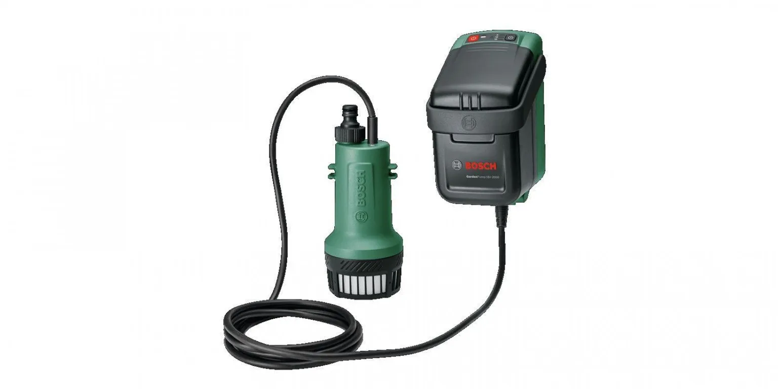 VEEPUMP BOSCH GARDENPUMP 18V-2000, ILMA AKU JA LAADIJATA