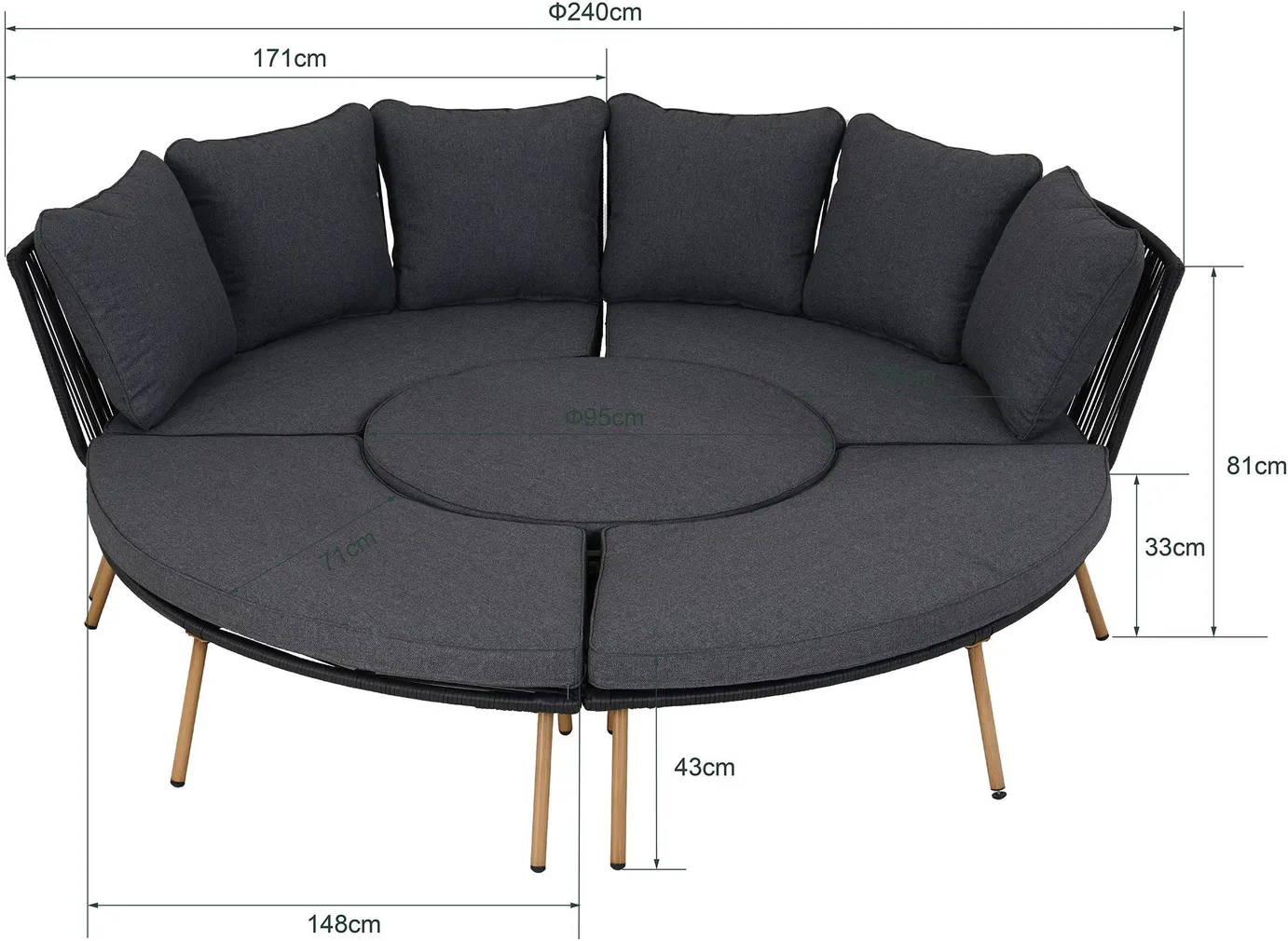 AIAMÖÖBLIKOMPLEKT ESTI ESTA HOLAND, LAUD, 2-DIIVANIT JA 2-PINKI
