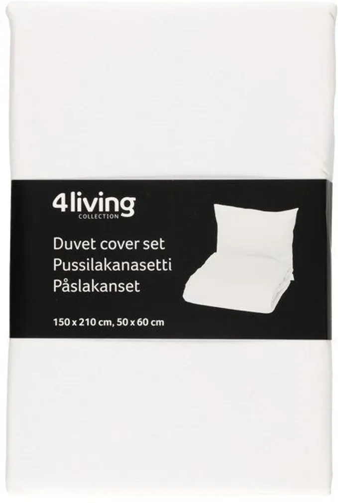 VOODIPESUKOMPLEKT 4LIVING ELLA VALGE 150X210CM, 50X60CM