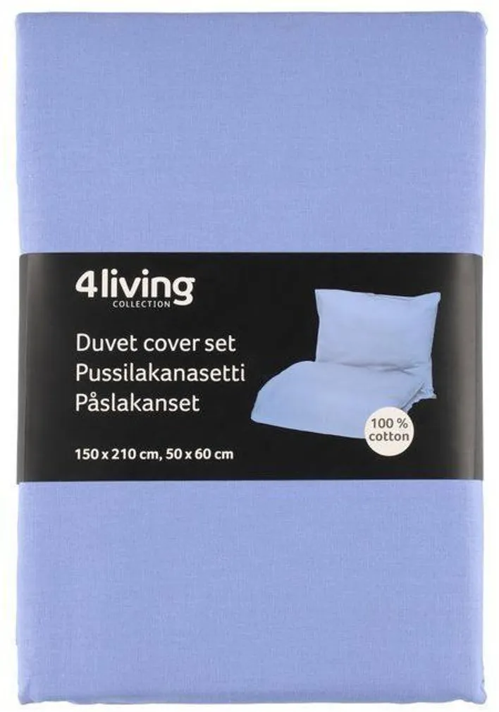 VOODIPESUKOMPLEKT 4LIVING ELLA SININE 150X210CM, 50X60CM