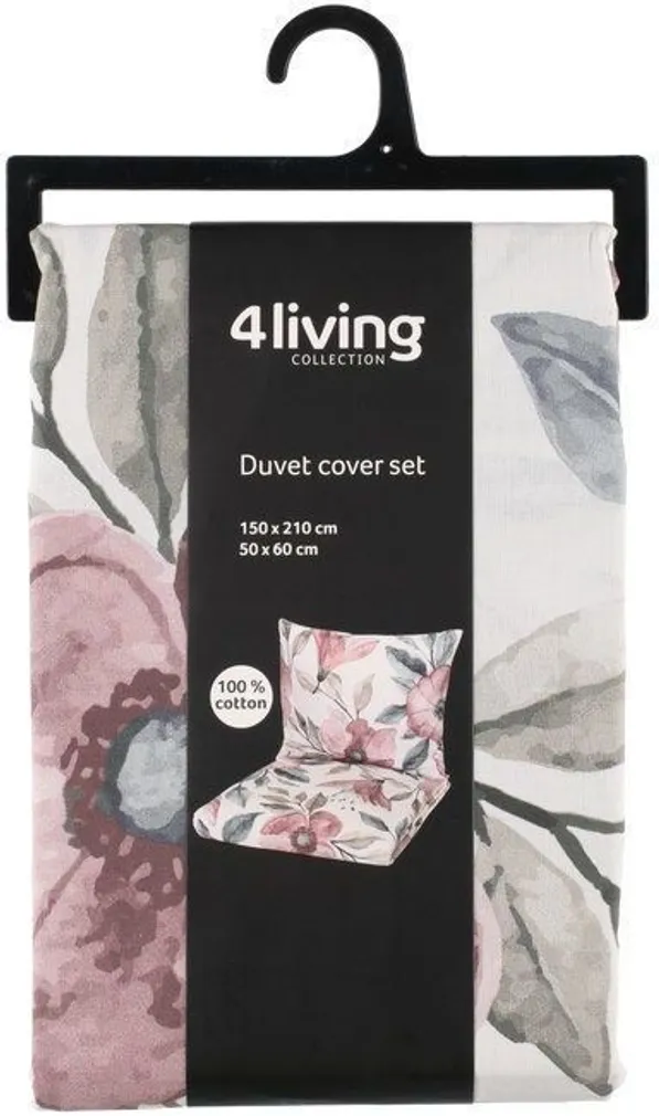 VOODIPESUKOMPLEKT 4LIVING GRETA 150X210CM, 50X60CM ROOSA